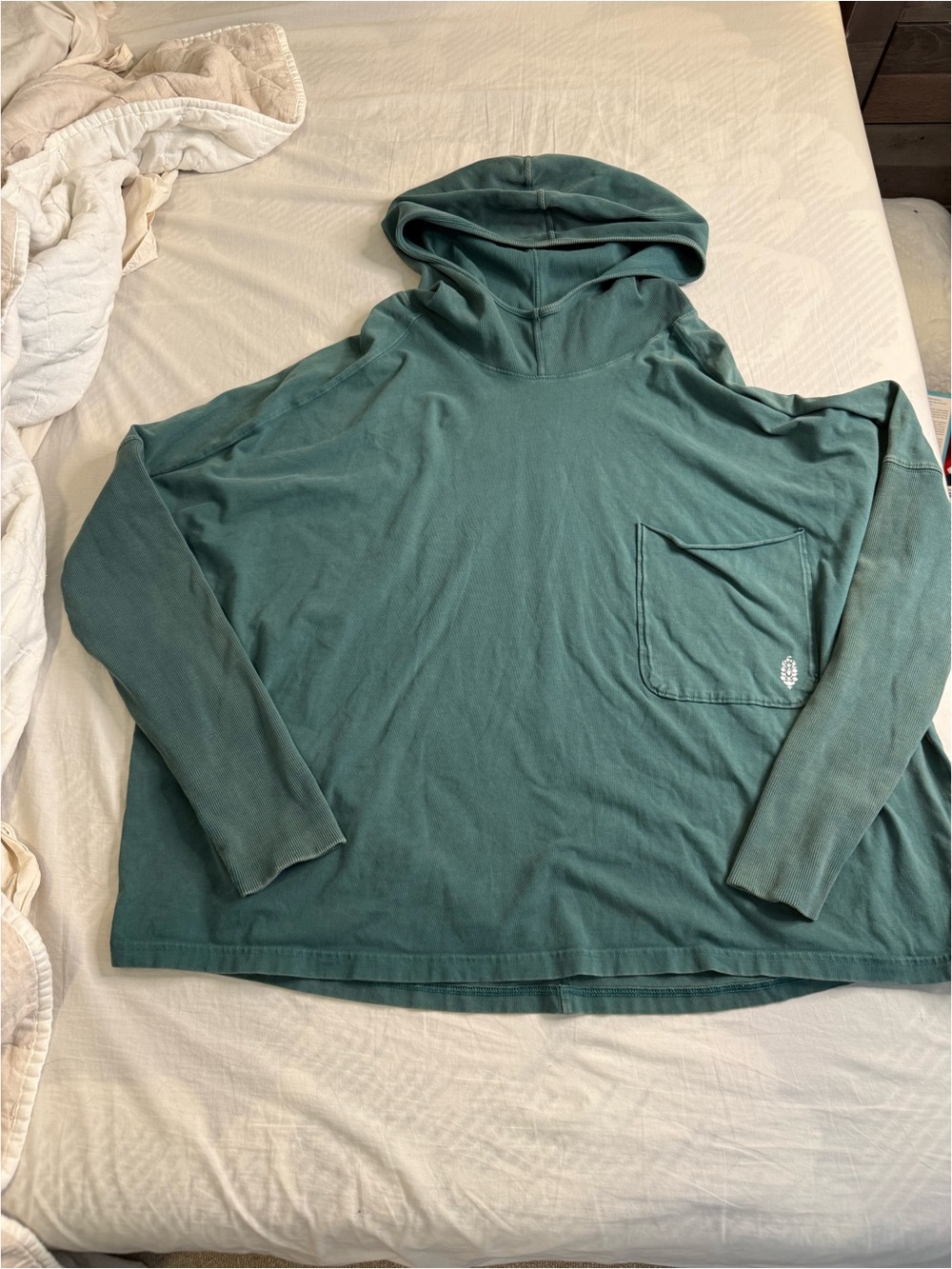 FP movement Hooded Long-Sleeve Pocket Shirt - Teal Green
